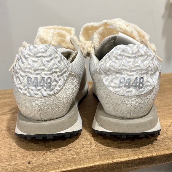 P448 Women's Textured White Sneakers Cancun SZ 39 (8) - Picture 5 of 15